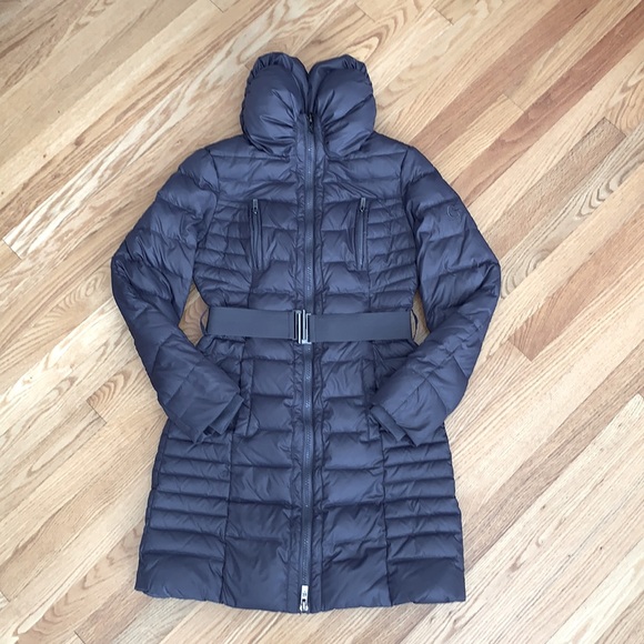 Thigh Length Down Filled Winter Coat - Picture 15 of 16